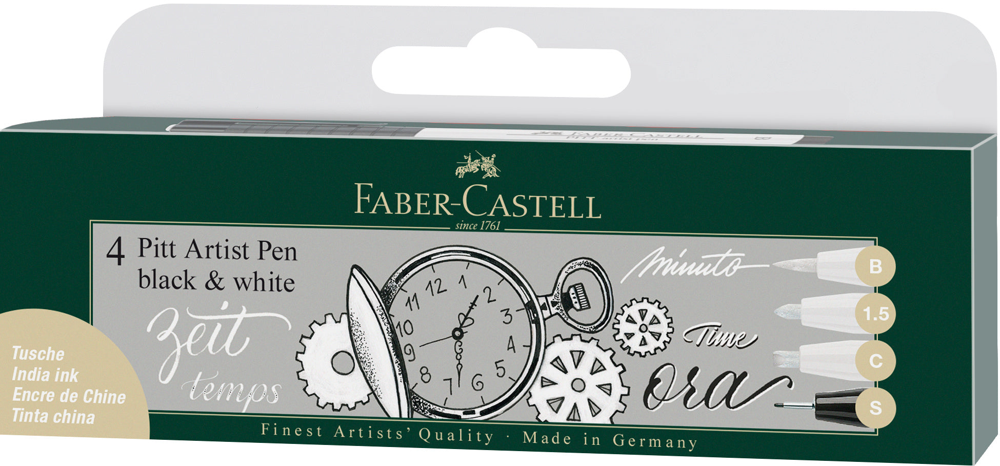 PITT ARTIST PEN SOFT BRUSH SET 4 BUC ALB+NEGRU FABER-CASTELL PITT ARTIST PEN SOFT BRUSH SET 4 BUC ALB+NEGRU FABER-CASTELL